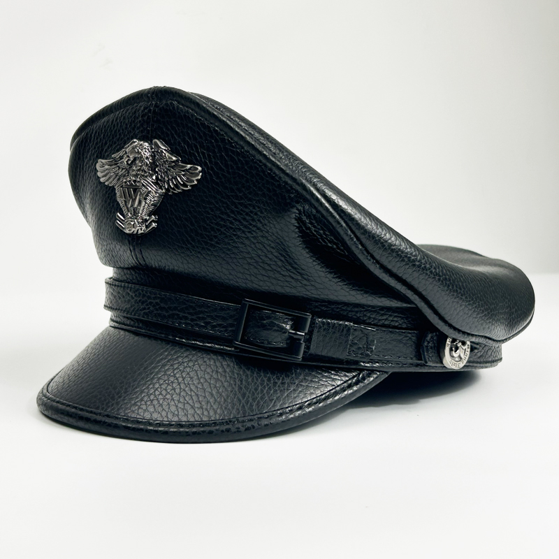 Leather Work Hat - Topi Militer Jerman Retro 2025 untuk