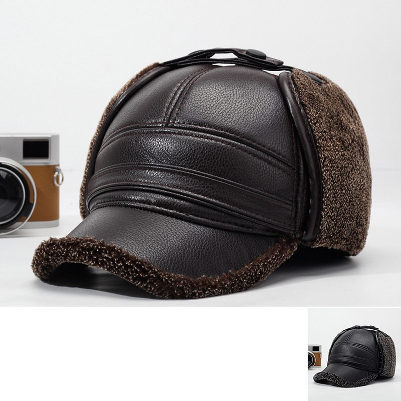 Leather Work Hat - Topi Kulit PU Musim Dingin 2026
