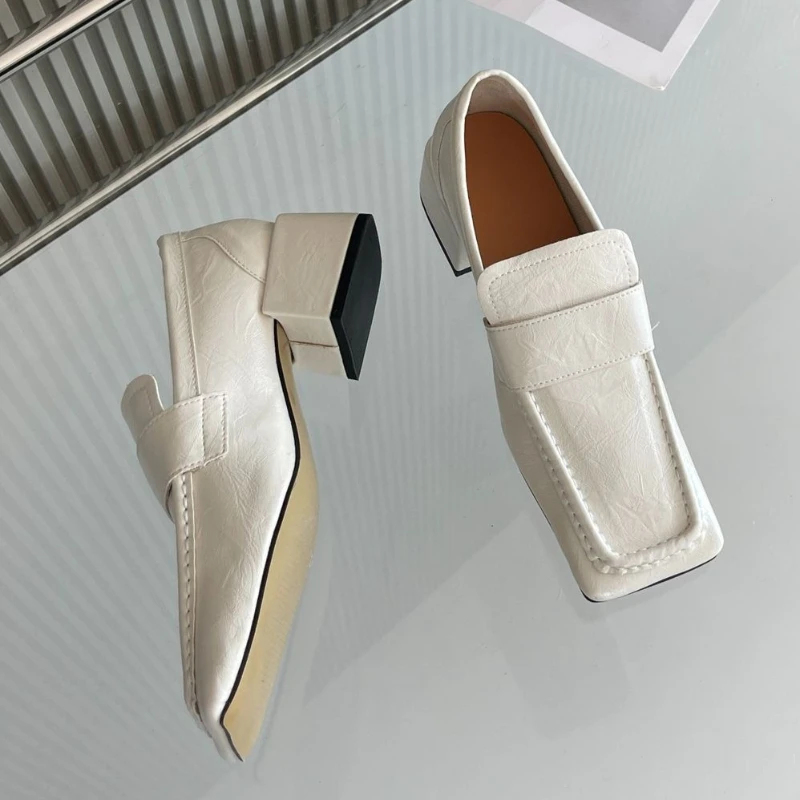 Sepatu Wanita Hak Tebal Model  - Leather Work Flats Women ulasan dan harga