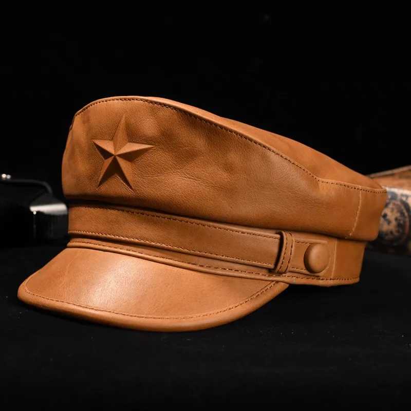 Topi Tentara Novel untuk Pria  - Leather Work Hat ulasan dan harga