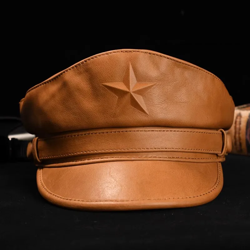 Topi Tentara Novel untuk Pria  - Leather Work Hat ulasan dan harga