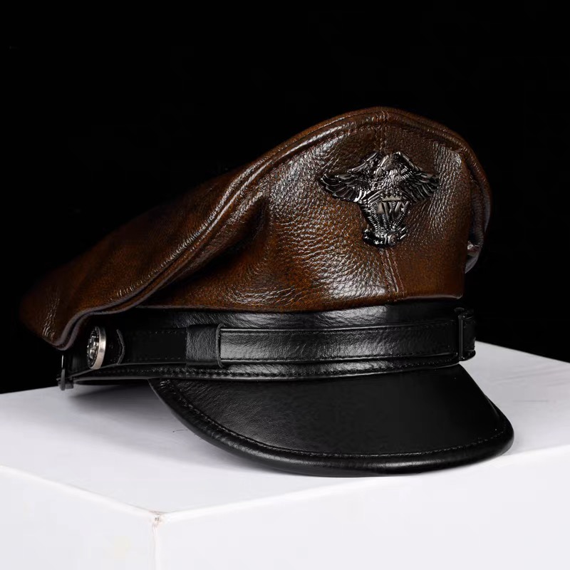 Topi Militer Jerman Retro 2025 - Leather Work Hat ulasan dan harga