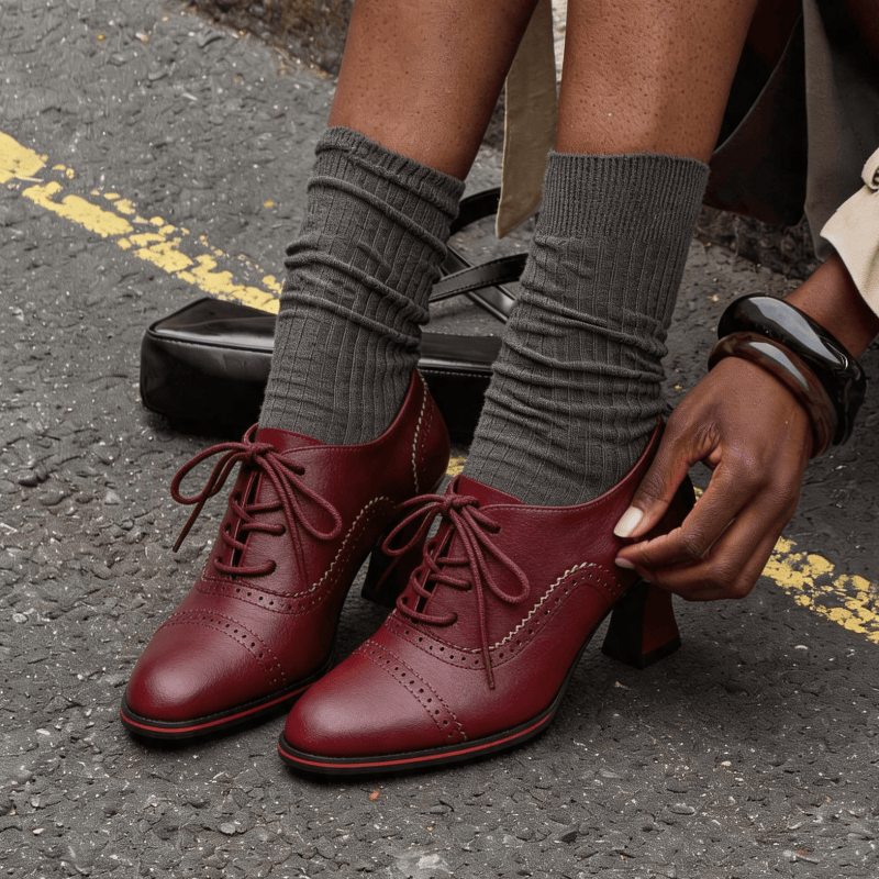 Sepatu Oxford Wanita dengan Ha - Leather Work Flats Women ulasan dan harga