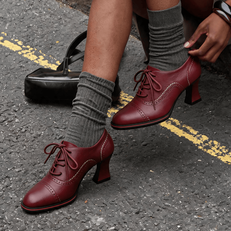 Sepatu Oxford Wanita dengan Ha - Leather Work Flats Women ulasan dan harga