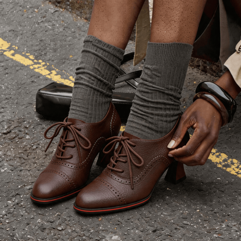 Sepatu Oxford Wanita dengan Ha - Leather Work Flats Women ulasan dan harga